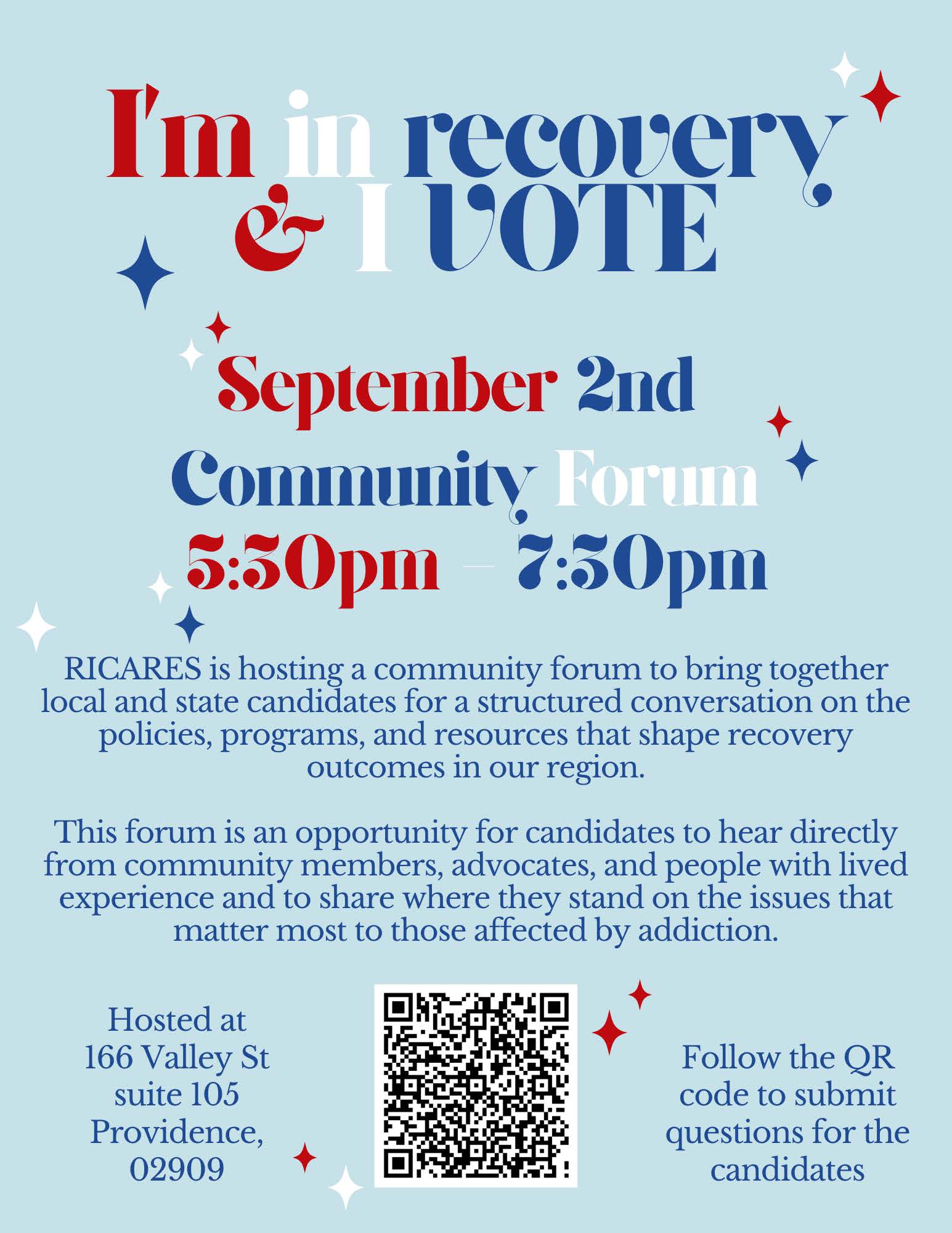 RICARES Community Forum Flyer
